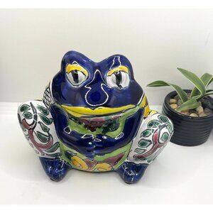 Mexican Talavera Frog Pottery Planter